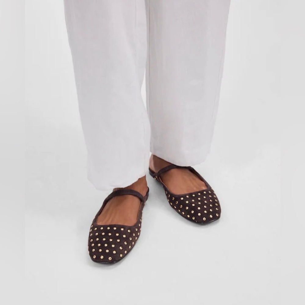 MADEWELL 9.5 GRETA SUEDE STUD MULE IN CAROB NW208 - Picture 2 of 7